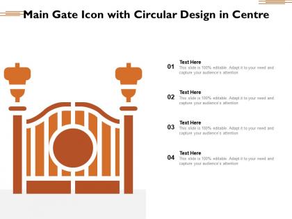 Main gate icon with circular design in centre