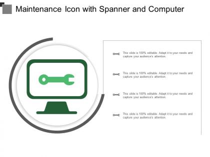 Maintenance icon with spanner and computer