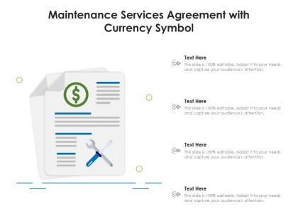 Maintenance services agreement with currency symbol