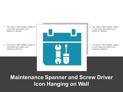 Maintenance spanner and screw driver icon hanging on wall