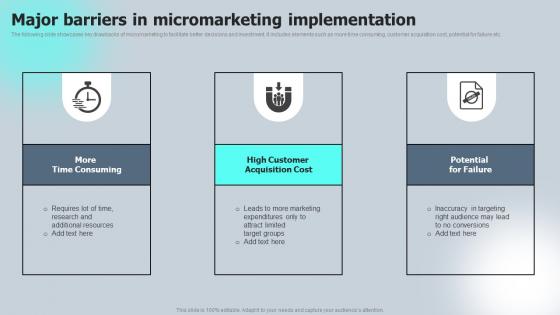 Major Barriers In Micromarketing Implementation Macro VS Micromarketing Strategies MKT SS V