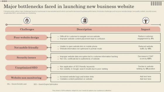 Major Bottlenecks Faced In Launching New Business Website Increase Business Revenue