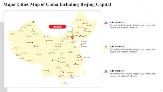 Major Cities Map Of China Including Beijing Capital