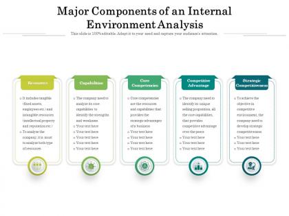 Major components of an internal environment analysis