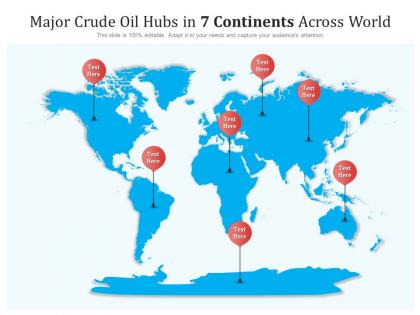 Major crude oil hubs in 7 continents across world