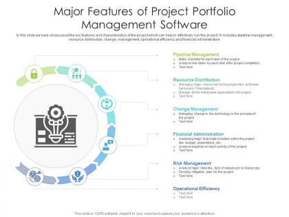 Major features of project portfolio management software