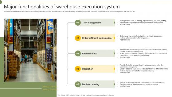 Major Functionalities Of Warehouse Execution System