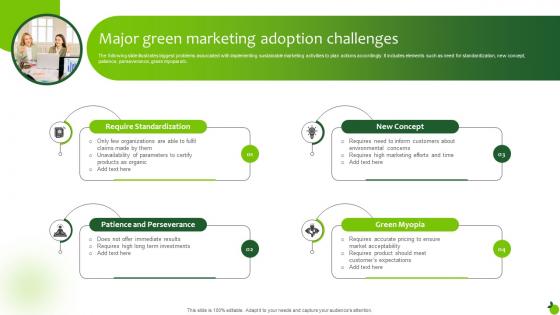 Major Green Marketing Adoption Challenges Executing Green Marketing Mkt Ss V