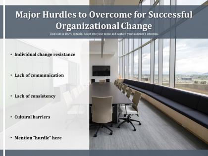 Major hurdles to overcome for successful organizational change