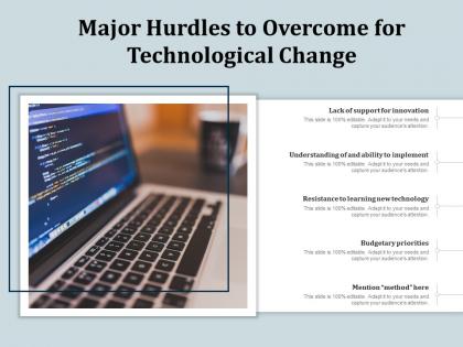 Major hurdles to overcome for technological change
