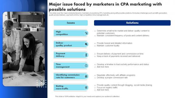 Major Issue Faced By Marketers In CPA Introduction To CPA Marketing And Its Networks