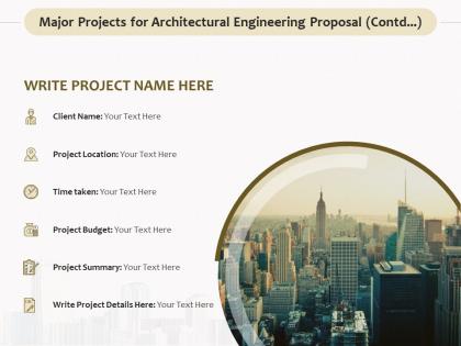 Major projects for architectural engineering proposal contd ppt file