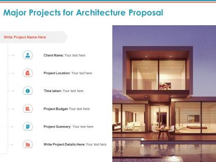 Major projects for architecture proposal ppt powerpoint presentation ideas example introduction