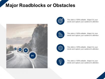 Major roadblocks or obstacles growth target ppt powerpoint presentation slides themes