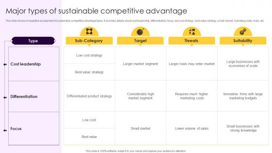 Major Types Of Sustainable Competitive Advantage Introduction To Sustainable