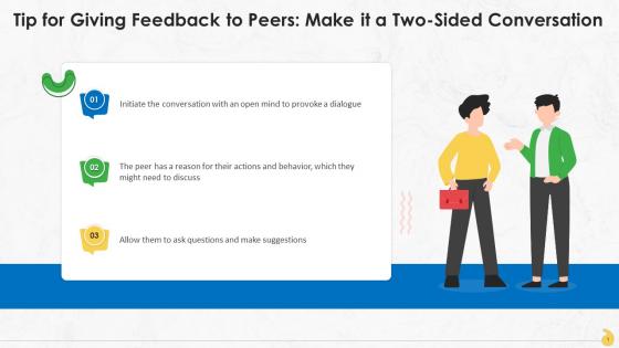 Make Conversation Two Sided While Giving Feedback To Peers Training Ppt