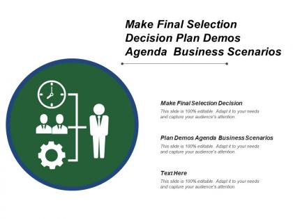 Make final selection decision plan demos agenda business scenarios