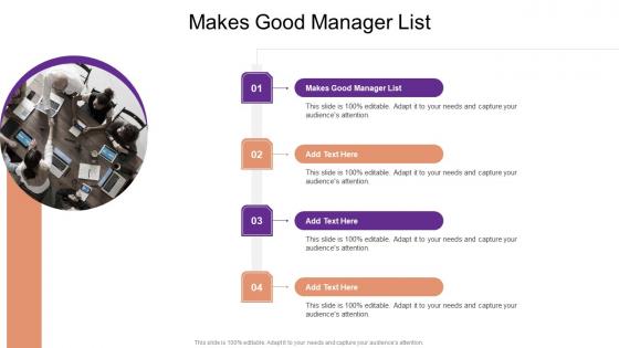 Makes Good Manager List In Powerpoint And Google Slides Cpb