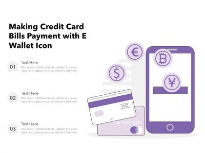 Making credit card bills payment with e wallet icon
