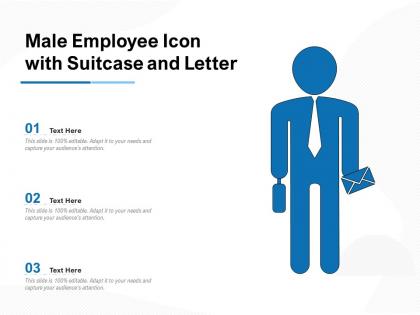 Male employee icon with suitcase and letter