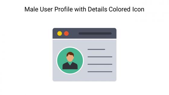 Male User Profile With Details Colored Icon In Powerpoint Pptx Png And Editable Eps Format