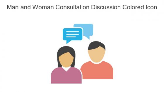 Man And Woman Consultation Discussion Colored Icon In Powerpoint Pptx Png And Editable Eps Format