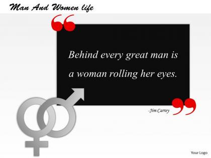 Man and women life powerpoint template slide