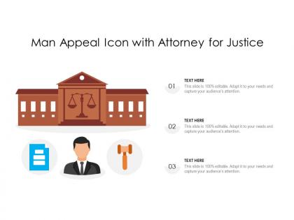 Man appeal icon with attorney for justice