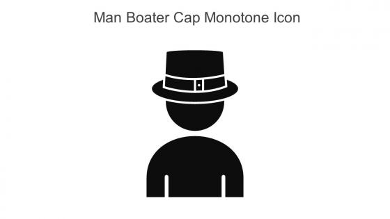 Man Boater Cap Monotone Icon In Powerpoint Pptx Png And Editable Eps Format