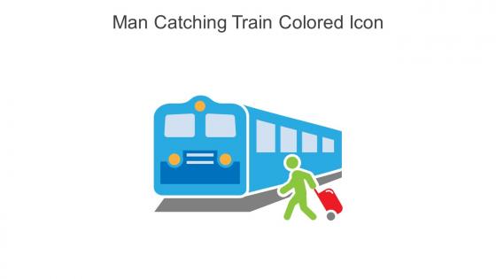 Man Catching Train Colored Icon In Powerpoint Pptx Png And Editable Eps Format