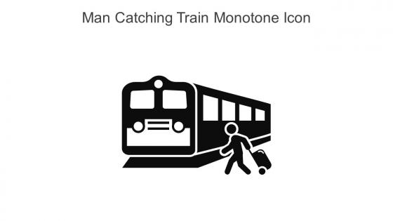 Man Catching Train Monotone Icon In Powerpoint Pptx Png And Editable Eps Format