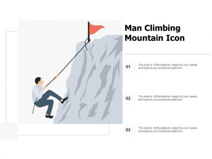 Man climbing mountain icon