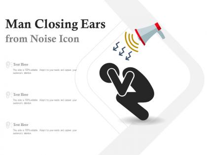 Man closing ears from noise icon