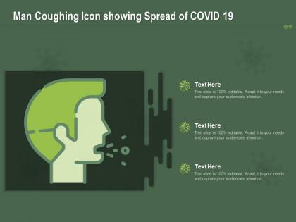 Man coughing icon showing spread of covid 19 ppt powerpoint presentation pictures show