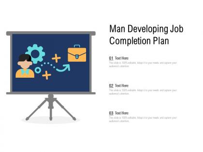 Man developing job completion plan