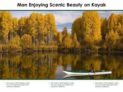 Man enjoying scenic beauty on kayak