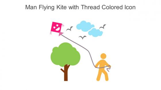 Man Flying Kite With Thread Colored Icon In Powerpoint Pptx Png And Editable Eps Format