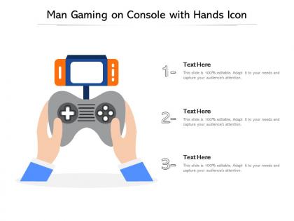 Man gaming on console with hands icon