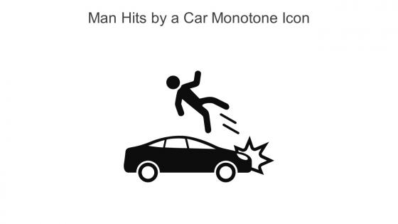 Man Hits By A Car Monotone Icon In Powerpoint Pptx Png And Editable Eps Format