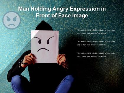 Man holding angry expression in front of face image