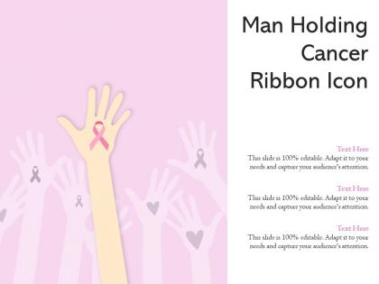 Man holding cancer ribbon icon