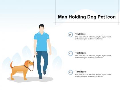 Man holding dog pet icon