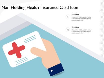Man holding health insurance card icon