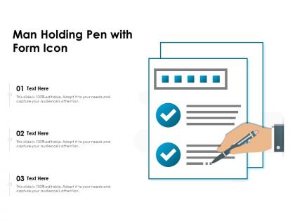 Man holding pen with form icon