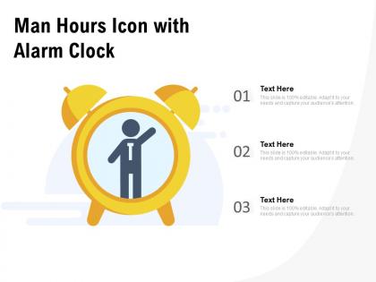 Man hours icon with alarm clock