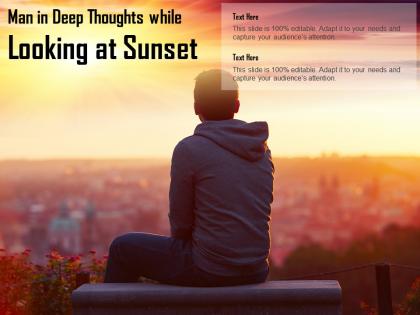 Man in deep thoughts while looking at sunset