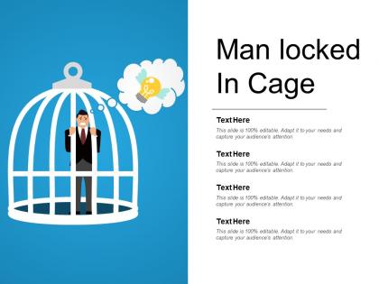 Man locked in cage powerpoint templates