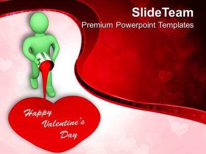 Man painting valentines heart powerpoint templates ppt themes and graphics 0213