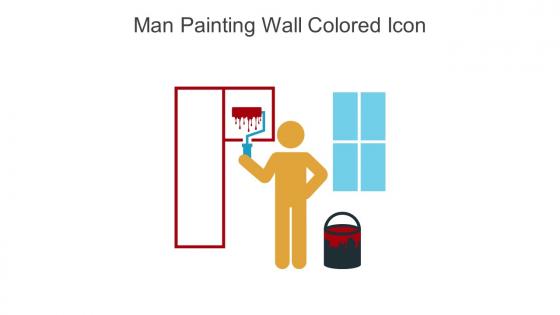 Man Painting Wall Colored Icon In Powerpoint Pptx Png And Editable Eps Format