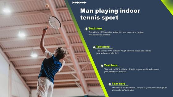 Man Playing Indoor Tennis Sport